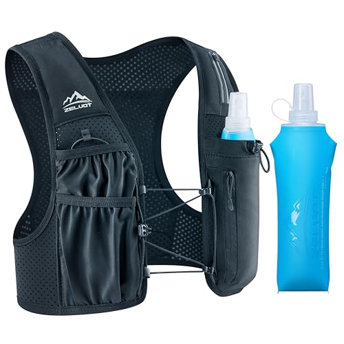 Adjustable Running Hydration Vest for Men & Women - Black, Medium-Large