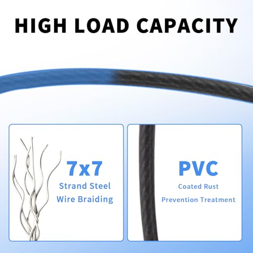 3.3Ft Black Braided Steel Security Cable Lock - 2 Pack