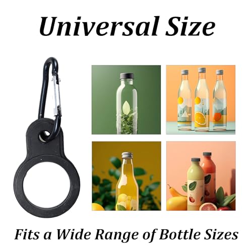 Silicone Water Bottle Holder with Keychain Rings - 5 Colors
