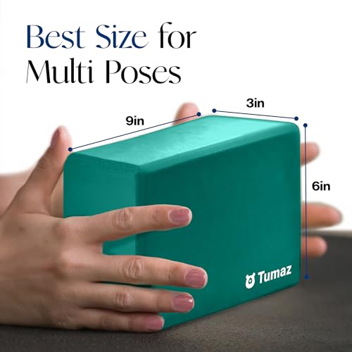 High-Density EVA Foam Yoga Blocks 2 Pack - Non-Slip Green