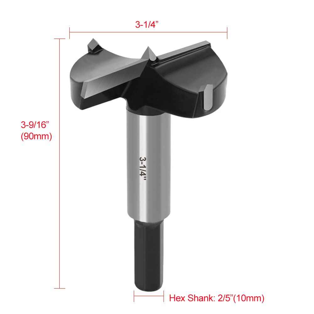 ASNOMY 3-1/4 Inch Forstner Drill Bit, Carbide Tipped Forstner Bit for Hard Wood, Wood Drilling Hole Saw Set Woodworking Hinge Cutter Tool Kits for Wood Plastic Plywood