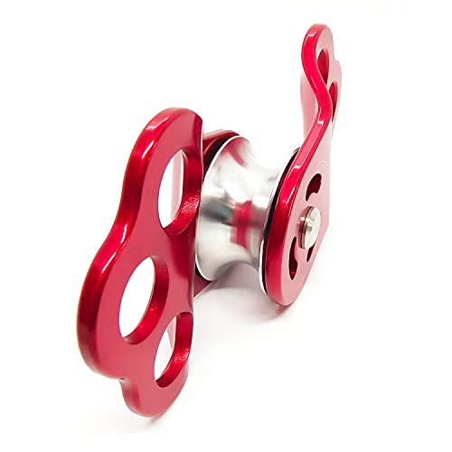 EMMRAGNO 30KN Aluminum Climbing Pulley with Three-Hole Hitch for Rock Climbing & Zipline