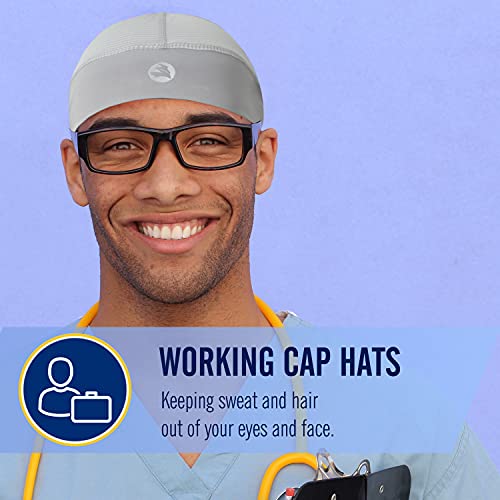 Cooling Helmet Liner - Low-Profile Stretch Cap for Summer - Light Grey