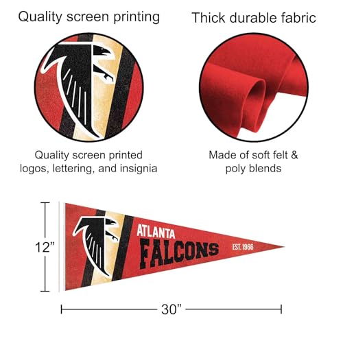Atlanta Falcons Vintage Retro Pennant Flag - 12x30 Inch