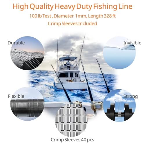 Clear Fishing Line 0.2-1 mm, Strong Invisible Nylon Wire 8-100 lb