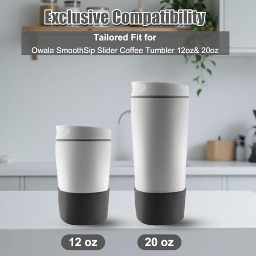 Silicone Boot Covers for Owala SmoothSip Slider Tumblers - Black, 2pcs