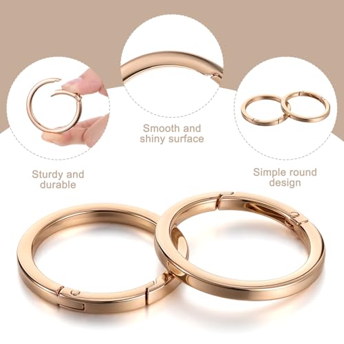 4-Piece Gold Key Rings - 2 Inch Flat Spring O-Rings