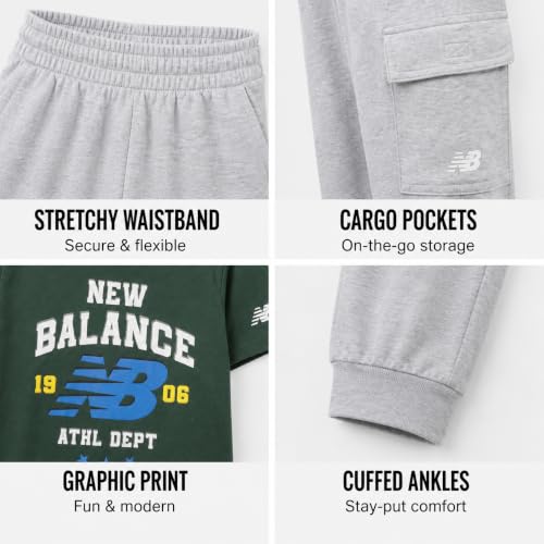 New Balance Boys 2-Piece Green Graphic T-Shirt & Jogger Pants Set - Size 16