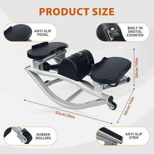 Rock Stepper Machine with Digital Display - Black/Grey