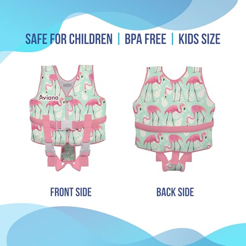 Pro Aviana Flamingo Toddler Swim Vest Floaties for Kids 33-60 lbs Medium