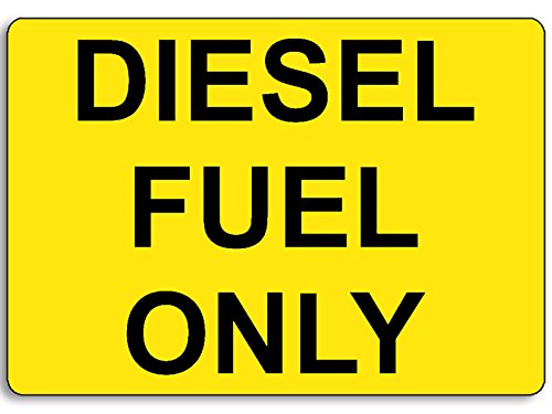 Yellow Diesel Fuel Only Sticker for Gasoline Use