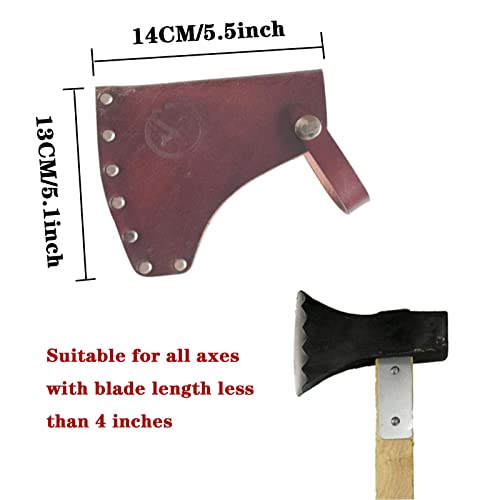 Leather Axe Head Cover with Belt Loops - Durable Cowhide Outdoor Tool Protector