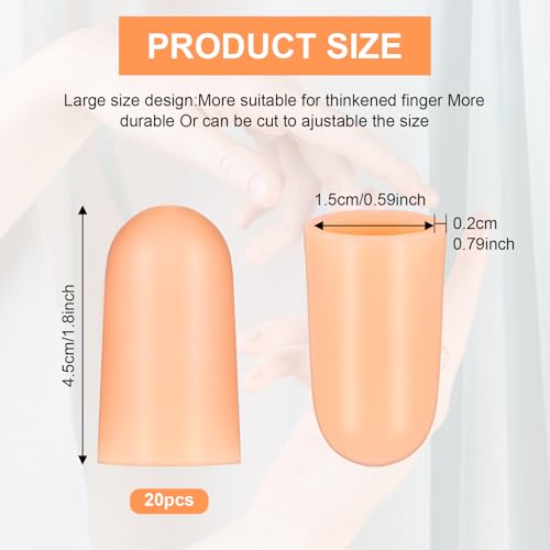 20pcs Reusable Gel Finger Cots - Silicone Finger Protectors