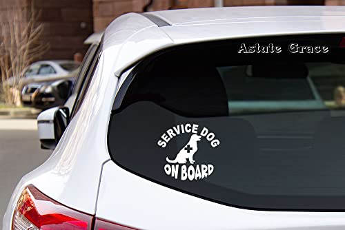 Service Dog On Board Vinyl Decal Sticker - 6x5.5