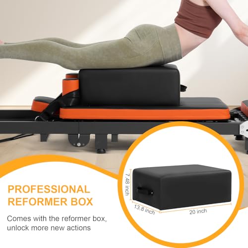 Foldable Pilates Reformer with Jump Board & Box - 500 LBS Capacity