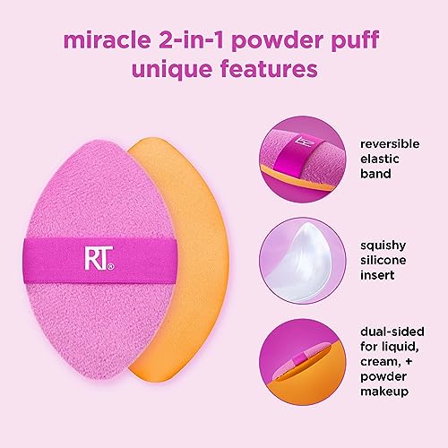 Miracle 2-In-1 Powder Puff Set with Travel Case - 2 Pieces
