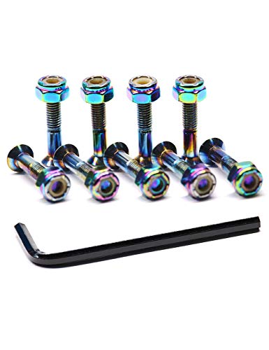 Ever Hardware 1 Inch Dazzling Color Skateboard Hardware 9PCS Set with Hex Key