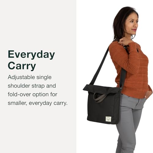 Osprey Arcane Everyday Crossbody Bag - Black, Adjustable & Fold-Over Design