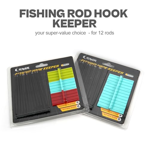 Fishing Hook Keeper - Silicone Holder for All Rods, 12-Pack - Mix Colors