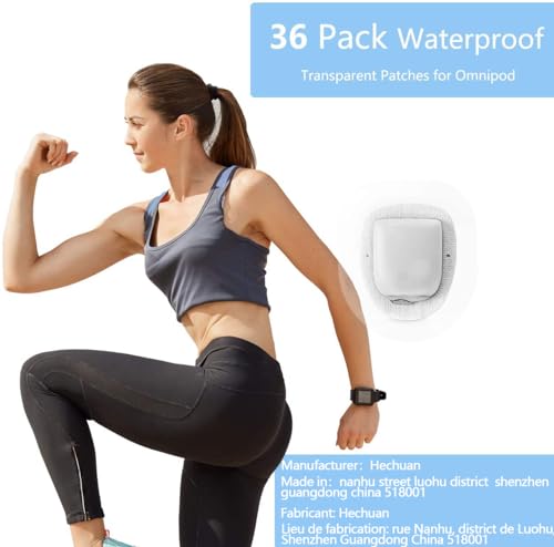 Waterproof Overpatches for Omnipod 5 - 36 Pack Clear Sensor Covers