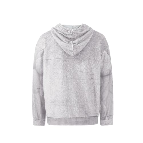 Men's 3D Muscle Print Hoodie - Plush Fleece Pullover, XX-Large White