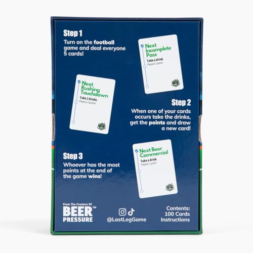 Football Drinking Game - Beer Pressure The Last Leg with 100 Cards