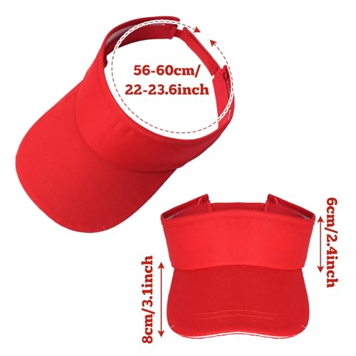 Adjustable Sport Sun Visor Hat for Women & Men - Red