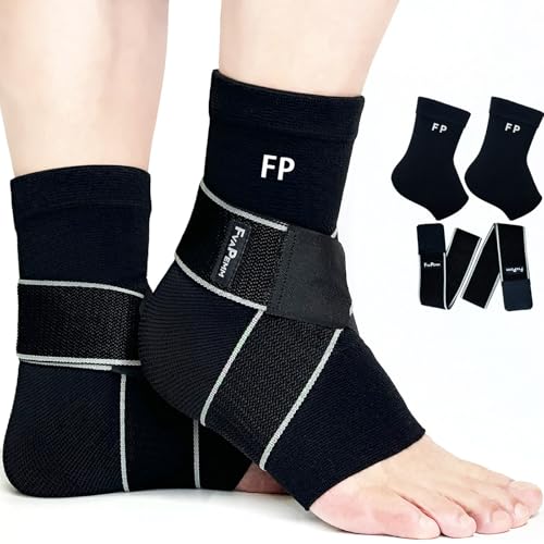 Copper Ankle Brace Compression Sleeve - Large Black, 2 Pack