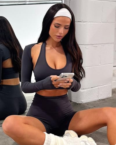 High Waisted Biker Shorts for Women - 3/5/8 Inch Black Spandex for Yoga & Workout