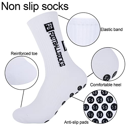 Non Slip Soccer Socks - Athletic & Football Grip Socks for Men & Women