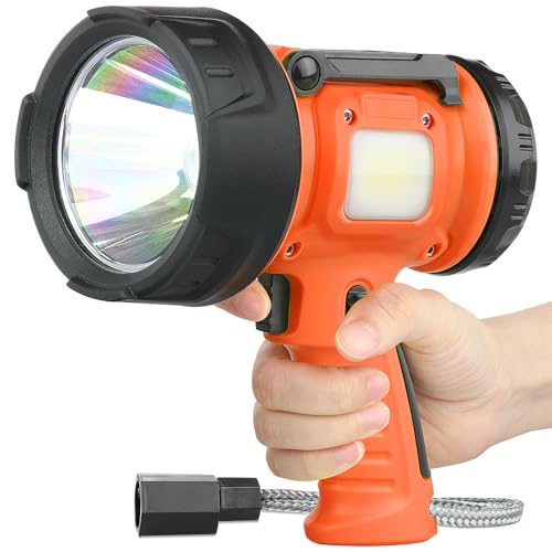 WENFENG 1500 Lumen Spotlight Flashlight Orange – Waterproof Handheld Searchlight
