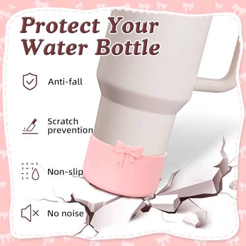 Silicone Boot for Stanley 20-40oz Tumbler - Pink Bow