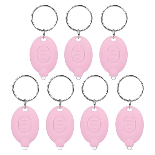 7 Pcs Mini LED Keychain Flashlights - Ultra Bright Light Pink