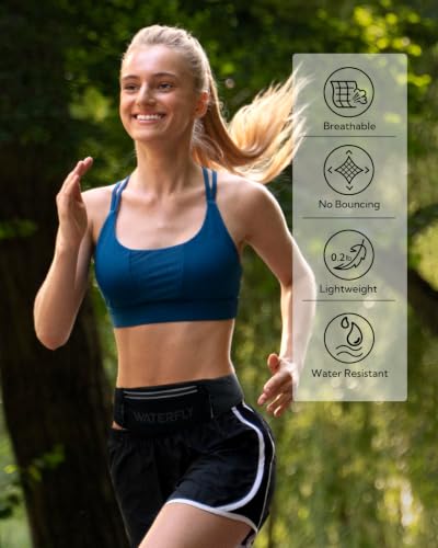Running Belt Fanny Pack with Bib Clip - Black Waist Bag for Phones