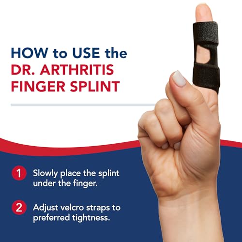 Finger Splint Kit for Trigger Finger Relief - Black, S/M