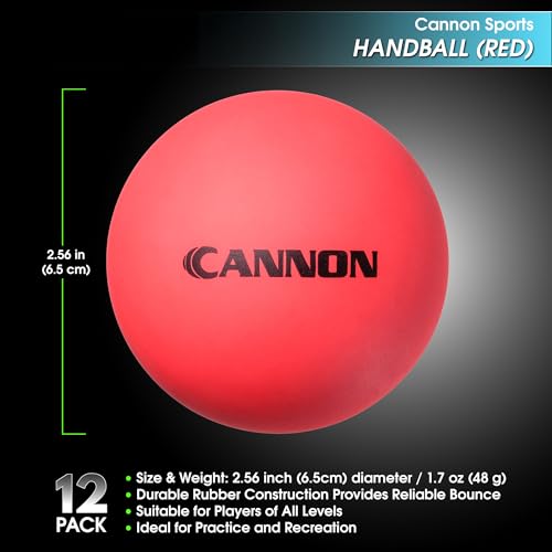 High-Bounce Handballs 12 Pack - Durable Rubber Balls for Play - Red
