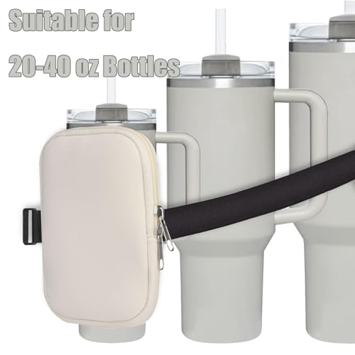 Water Bottle Pouch for Stanley Quencher 20oz/30oz/40oz - White
