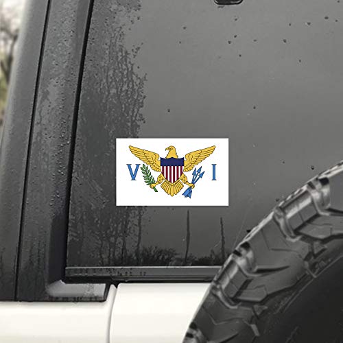 Virgin Islands Flag Decal Sticker - 2-Pack, 5x3 Inches