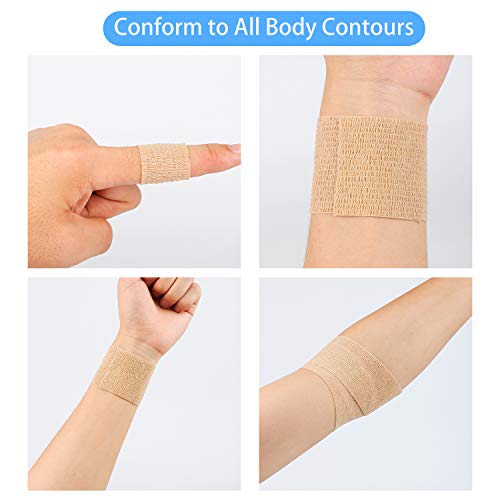 12 Pack Self Adherent Cohesive Wrap Bandages - 2 Inch x 5 Yards