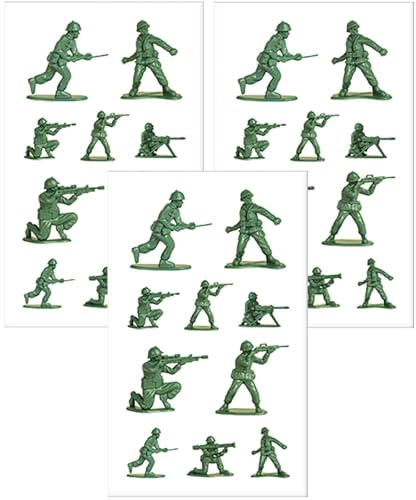 Sticker Pack - Playhouse Perforated Sheets for Crafts - Green Army Men
