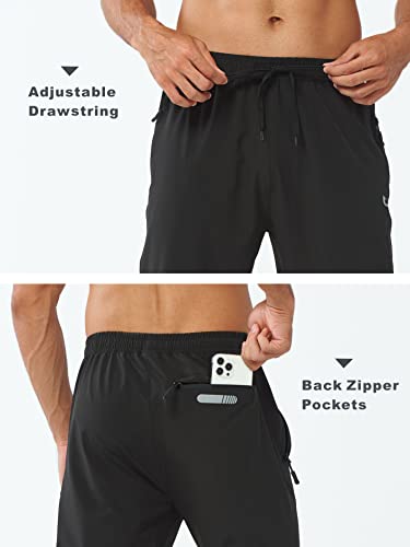 Men's Lightweight Quick Dry Athletic Pants - Large, Black