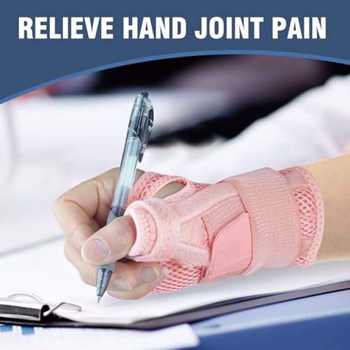 Pink Thumb Brace Spica Splint for Arthritis & Tendonitis Support, Right & Left Hand