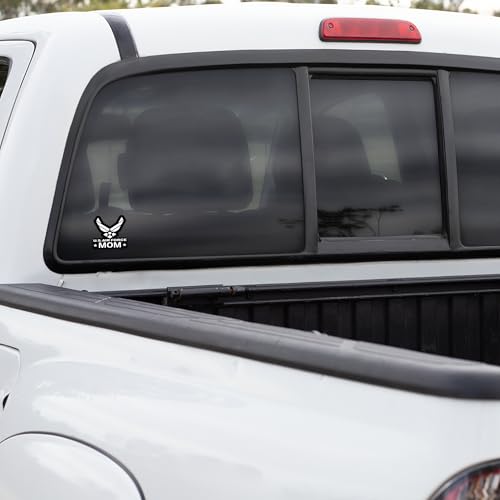 Air Force Mom Vinyl Decal Sticker - 2 Pack (White, 2-3 x 2.9 inch)