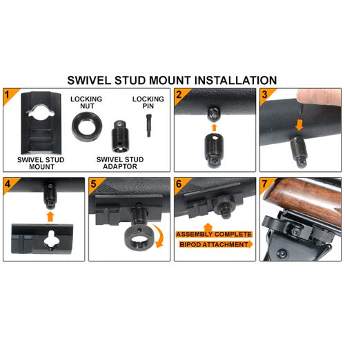 UTG Super Duty Bi-pod with QD Lever Mount, Height 6.0"- 8.5" , Black