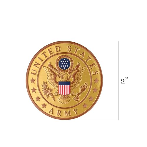 2-Inch Round US Army Metal Medallion - Peel and Stick Decal