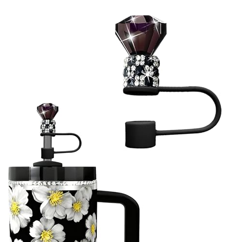 Diamond Straw Topper for Stanley Cup - Black