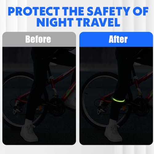 4 Pack High Reflective Cycling Trousers Clips - Fluorescent Green