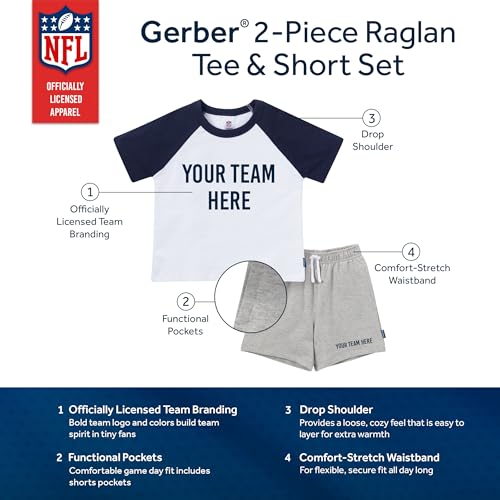 NFL Baby T-Shirt and Shorts Set - Unisex Cotton Outfit