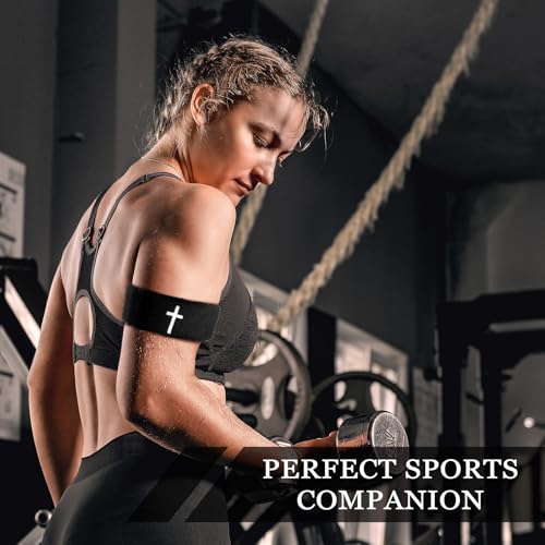 Cross Bicep Bands - 8 Pack Arm Sweat Bands - Black/Cross