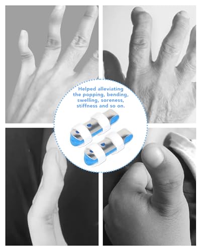 Metal Finger Splint for Middle Finger - 2PCS Medium Size - Blue